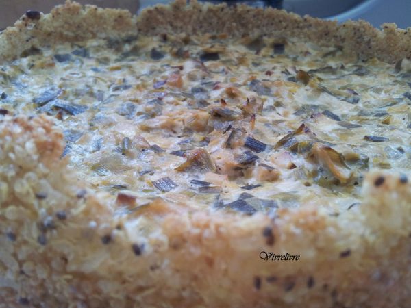 Fond de tarte quinoa pour quiche au poireau (végétalien)