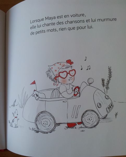 Le dessin préféré de mon trio: une voiture à pied!