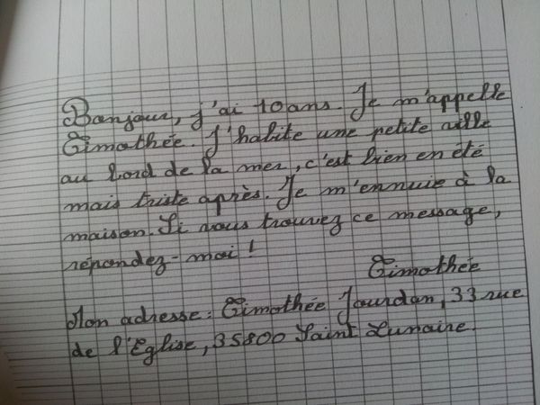 Une bouteille à la mer. Orianne LALLEMAND et Christelle LE GUEN (Dès 7 ans)