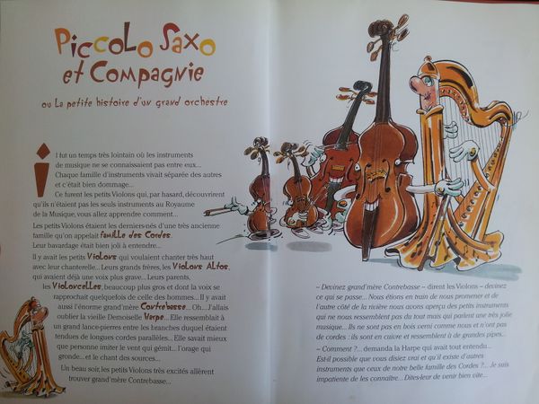 Piccolo Saxo et Compagnie. Raconté par François PERIER et illustré par PEF. Livre-cd dès 5 ans.