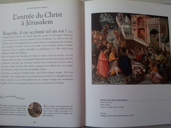 Entrée du Christ à Jérusalem. Pietro Lorenzetti. Fresque que l'on trovue dans la Basilique Saint-François à Assise.