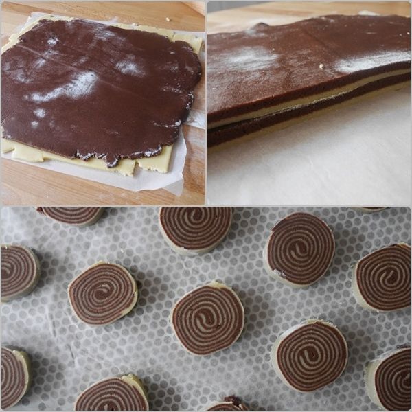 Les sablés en spirale chocolat et vanille