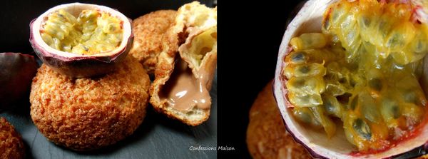 Choux tout craquelin & ganache passion
