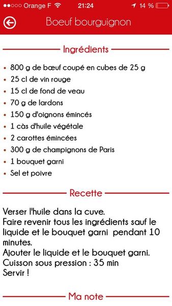 Boeuf bourguignon au cookéo