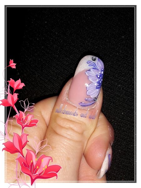 nail art fleur - zhostovo