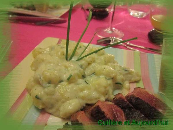 Ecrasé de pomme de terre au chèvre et ciboulette