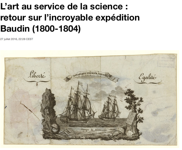 Des expositions en France et en Australie sur sur l’incroyable expédition Baudin (1800-1804)