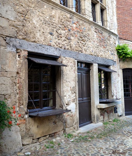 A Pérouges, un dragon d'or garde pour nous le temps.