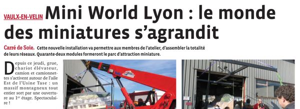 Article dans le journal "Le Progrès de Lyon" du Vendredi 13 Février 2015