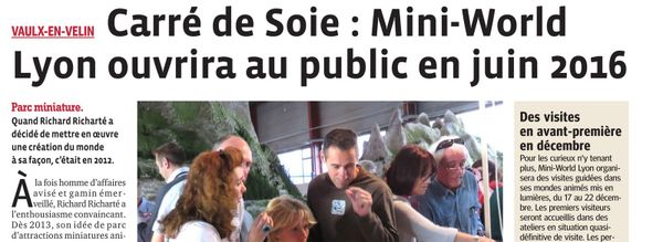 Article dans le journal "Le Progrès de Lyon" du Dimanche 1° Novembre 2015