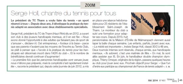 Le TCT à l'honneur dans Tennis Info...