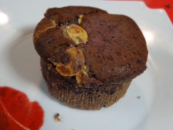 Muffin aux myrtilles et chocolat blanc