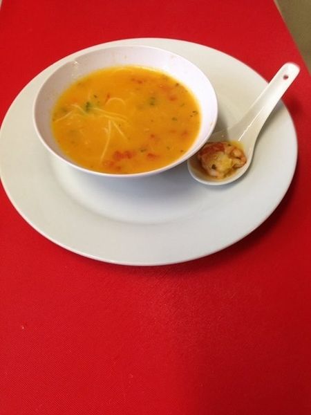 Soupe de Gambas et Potiron aux saveurs asiatiques