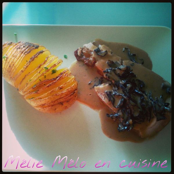 Rouelle de porc sauce trompette de la mort
