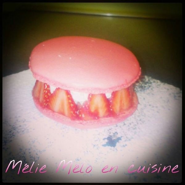 macaron façon fraisier