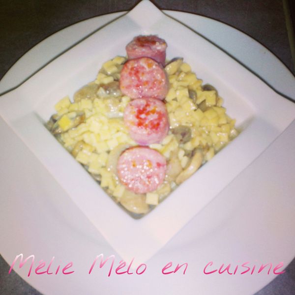 risotto de crozets et diots de savoie