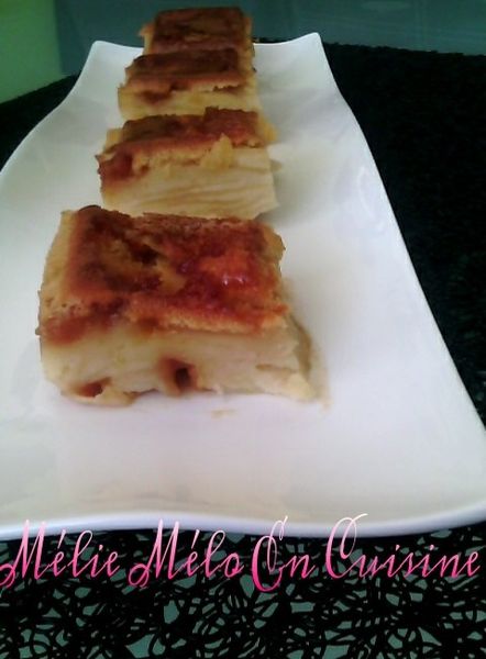 Gâteau invisible aux pommes et pépites de caramel ( avec ou sans thermomix )