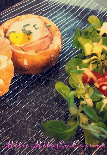oeuf cocotte dans son pain ( avec ou sans thermomix )