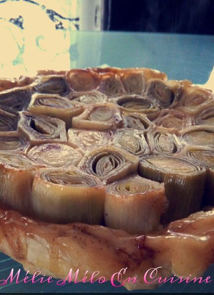 tarte tatin de poireaux et brillat savarin ( avec ou sans thermomix )
