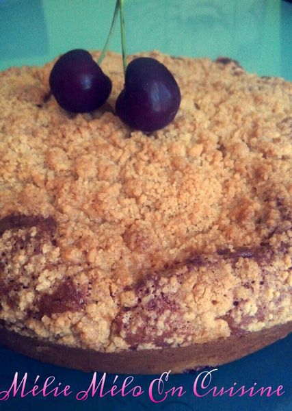 Gâteau façon crumble au cerise ( avec ou sans thermomix )