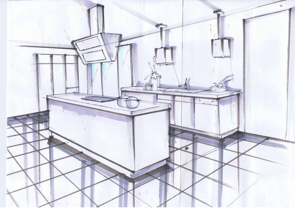 Effet d'espace dans la cuisine