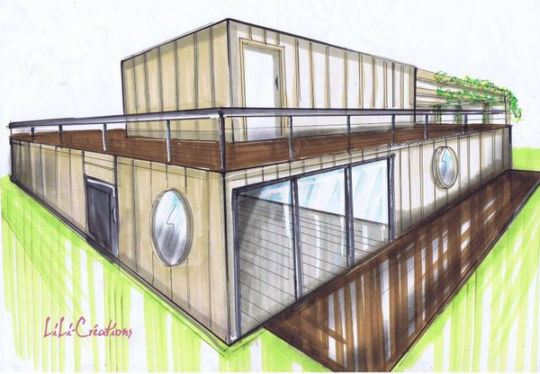 Maison container carrée