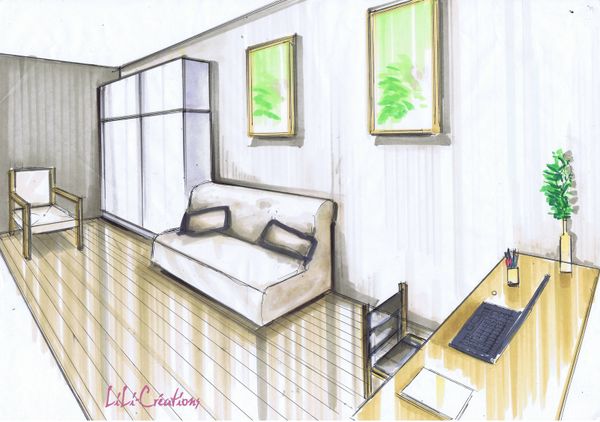 Chambre reconvertie en bureau