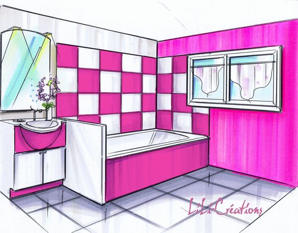 SALLE DE BAINS FUCHSIA