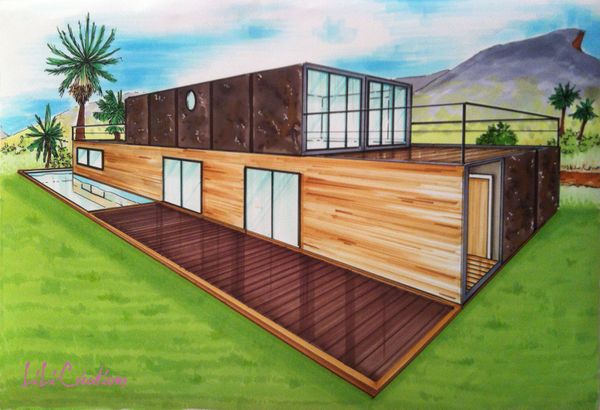 Simple shipping container house