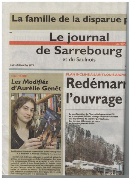 Parce qu'en plus, j'ai droit à la première page de l'édition locale