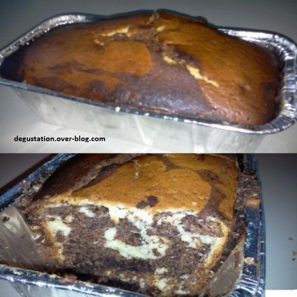 Cake marbré aux 2 chocolats (blanc et noir)