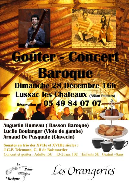 Concert dans la belle salle de réception des Orangeries