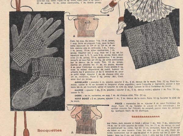 Gants et socquettes tricotés 2 aiguilles 4 - 5 ans