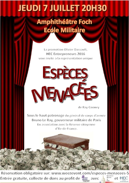 Théâtre HEC 2016, au profit de Terre Fraternité: on sort le jeudi 7 juillet !