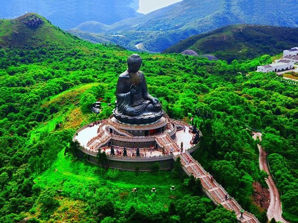Bouddha Tian Tan du Temple du Ciel de Lantau, Hong Kong, Chine