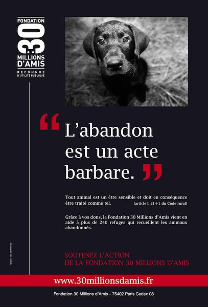 Les Abandons d'Animaux en France, Association 30 millions d'Amis, "Ils partent avec nous"!