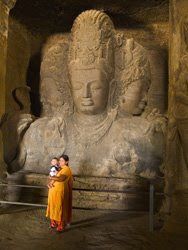 La Grotte des Eléphants, Grotte Elephanta, île Gharapuri,Indes