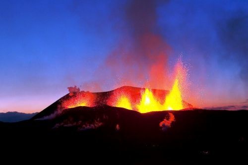 Le volcan Baroarbunga, en éruption, Hautes Terres d'Islande, Islande