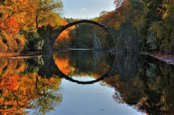Rakotz, Kromlau, les ponts les plus magnifiques, Parc de Saxe, Allemagne