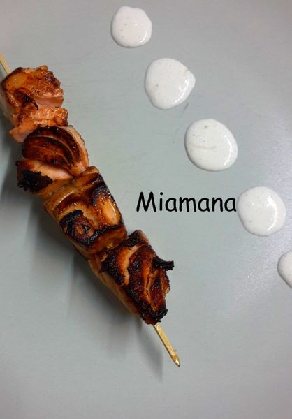 Brochettes de saumon Teriyaki au coco