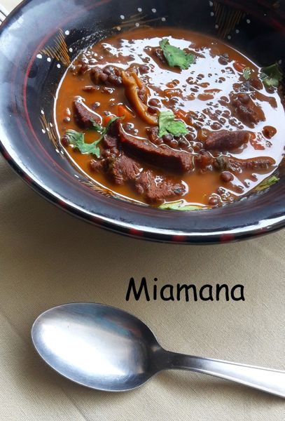 Ragout de lentilles au boeuf et épices