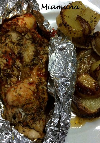 Filet de poulet aux épices orientales en papillote