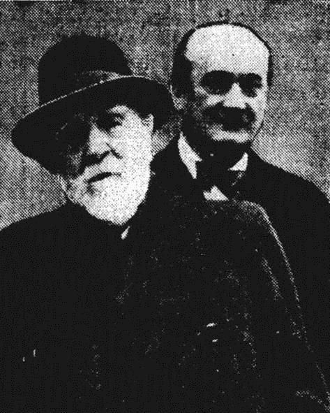 Maurice Renard (arrière-plan) et J.H. Rosny aîné. (document Fabrice Mundzik. jhrosny.overblog.com)