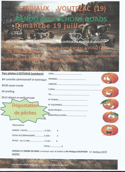 Rando quad des Cochons de l'ESME (19) le 19 juillet 2015