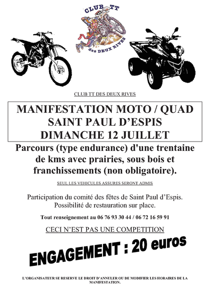 Rando moto et quad du MC TT des deux rives (82) le 12 juillet 2015