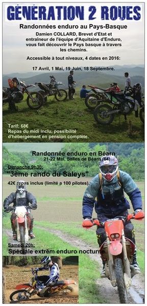 Balades TT avec Génération 2 roues en 2016, le 17 avril, le 19 juin et le 18 septembre