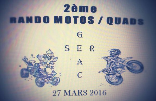 Rando motos et quads du Comité des fêtes de Sergeac (24), le 27 mars 2016