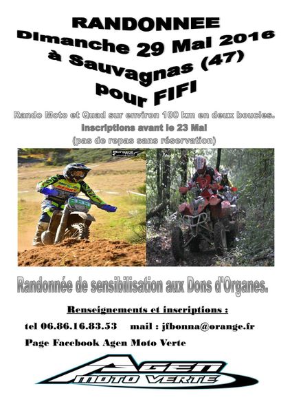 Rando moto et quad d'Agen Moto Verte (47), le 29 mai 2016