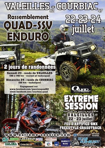 Rando motos, quads et SSV (82 et 47), le 23 et 24 juillet 2016