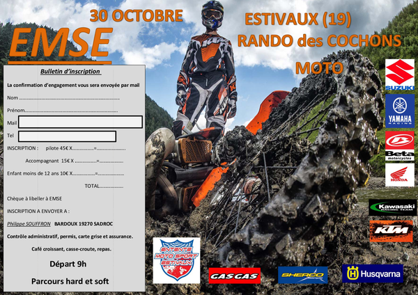Rando des Cochons de EMSE à Estivaux (19), le 30 octobre 2016